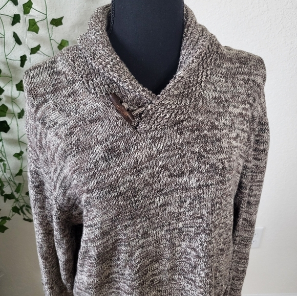 Southern Pines 100% Cotton Chunky Knit Crossover Neck Button Closure Sweater - Picture 6 of 9